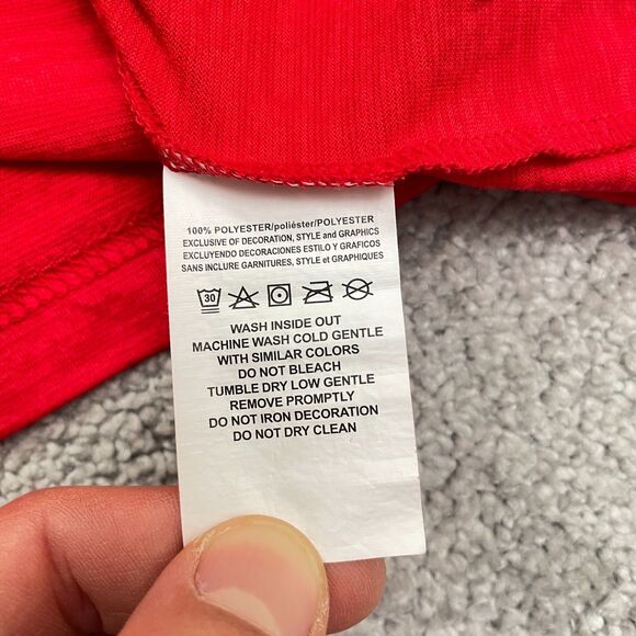 Box Seat University Of Wisconsin Badgers Polo Shirt Mens Medium Red Performance - Picture 4 of 11